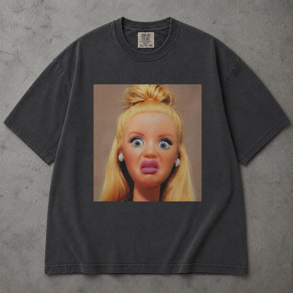 Shocked Doll Meme Shirt, Unhinged Sarcastic Doll Tee, Funny Ironic Joke Shirt, Comfort Colors Women T-Shirt