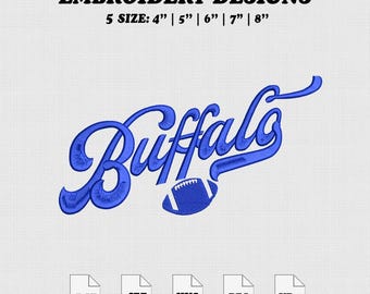 Buffalo Football Embroidery File, Football Machine Embroidery Design, Instant Download.