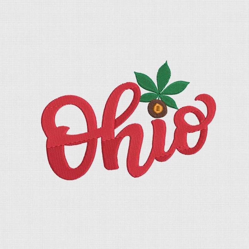 Ohio Cursive Ohio Embroidery Design, College Embroidery File, University, 5 Size ...