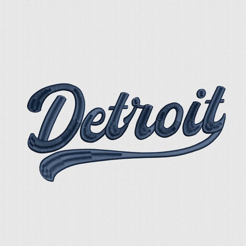 Detroit Cursive Detroit 3D Puff Embroidery Design, 3D Puff Embroidery File, 5 Size ...