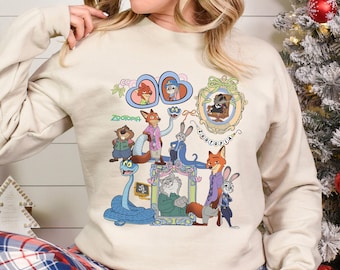 Coquette Mirror Zootopia Sweatshirt, Judy Hopps Nick Wilde Sweatshirt, Welcome To Zootopia Disney Hoodie, Locket Zootopia Crewneck 464506