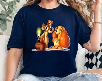 Lady and The Tramp Shirt, Disney Shirt, Disney Couple Shirt, Matching Shirt, Tramp Dog Shirt, Dogs Lover Shirt, Disney Vintage Shirt 462400