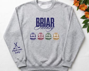 Briar University Embroidered Sweatshirt, Hockey Romance Hoodie Gift for Her, Book Boyfriends, Briar U Hockey Club