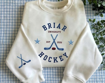 Briar University Hockey Embroidered Sweatshirt, College Apparel, Romance Reader Gift