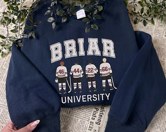 Briar University Embroidered Sweatshirt | Briar U Hockey Boys Tee | Garrett Graham Logan Tucker Di Laurentis | Bookish Jersey Merch