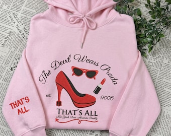 The Devil Embroidred Sweatshirt and Hoodie, Prada 2 Crewneck, Fashion Boss Lady Graphicee, Gift For Women