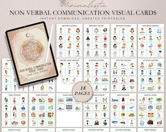 Non Verbal Communication Visual Cards, Autism Support (Digital Download)