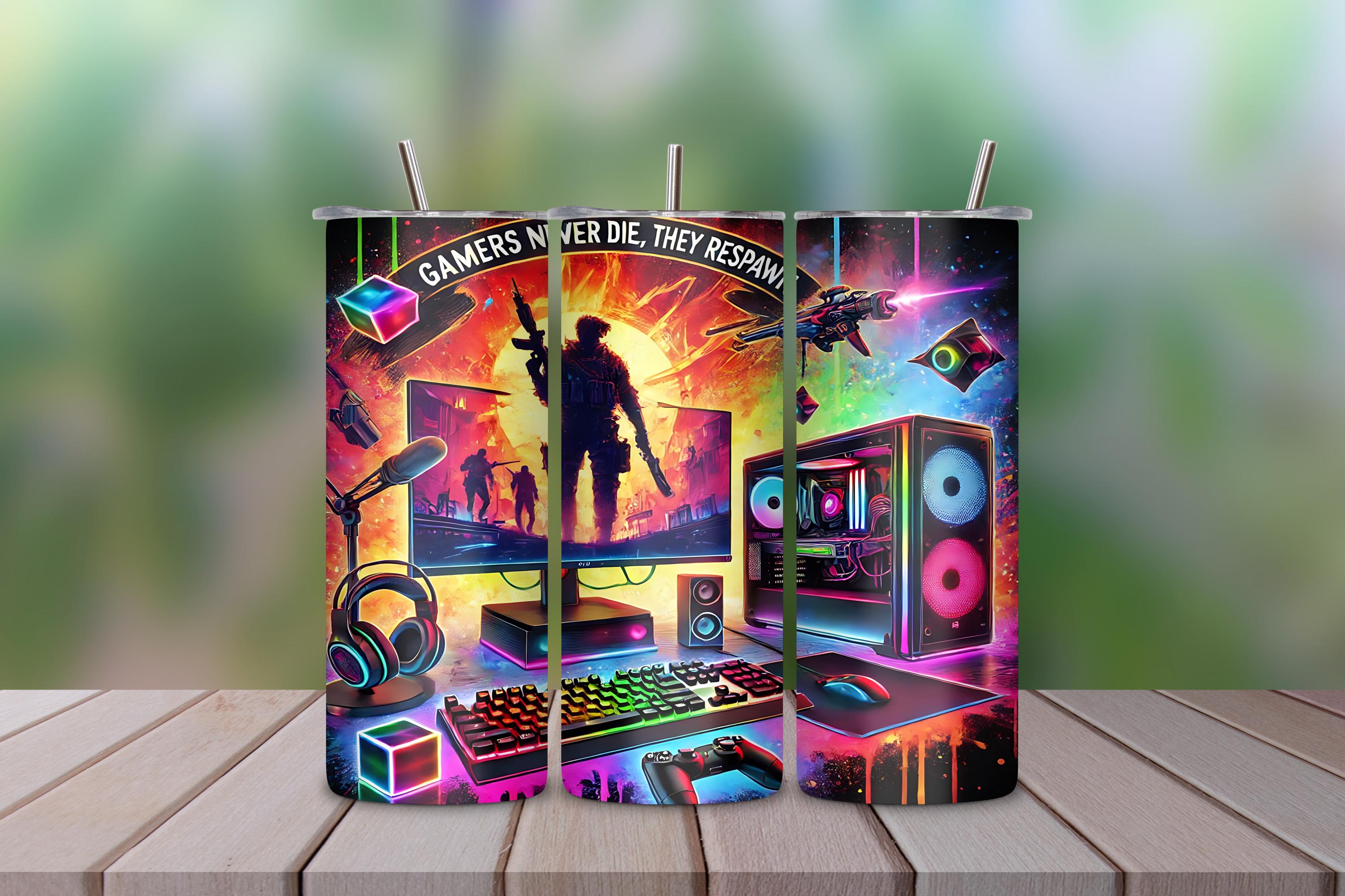 Gamer Tumbler Wrap PNG | Video Game Sublimation Design | 20oz Skinny ...