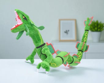 Rayquaza Inspired Green Dragon Plush 80cm – Long Serpent Stuffed Toy, Soft Anime Kawaii Plushie, Gamer & Collector Gift, Room Decor