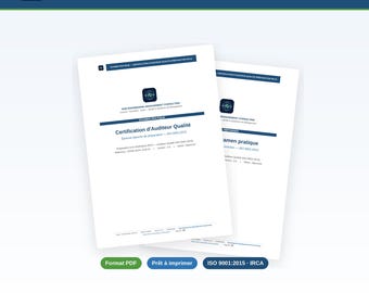 Pack Préparation Certification IRCA Auditeur Qualité ISO 9001 | Examen Blanc + Corrigé Détaillé | Modèle Pdf Éditable Français