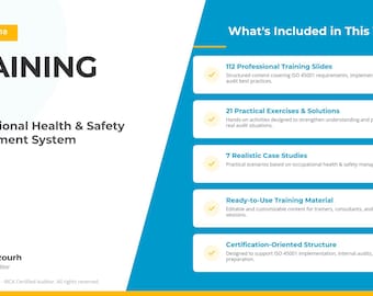 ISO 45001 Training Kit | Complete OH&S Management Course | 109 Slides + Exercises | Editable PPTX |