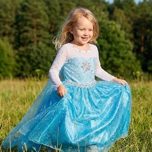 Elsa Dress for Girls – Blue Princess Dress – Frozen Inspired Costume