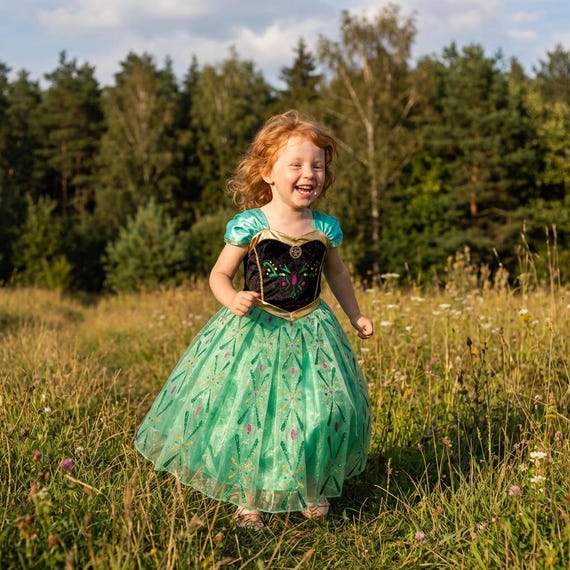 Anna Dress for Girls - Green Princess Dress - Frozen Inspired Costume