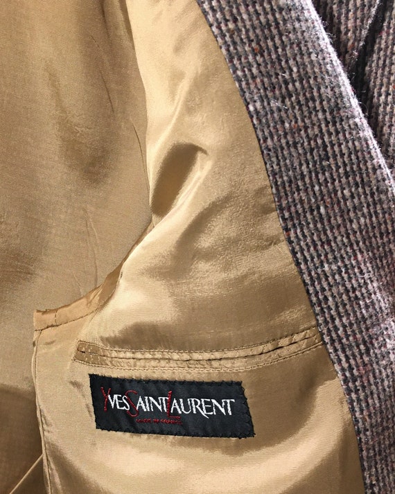 1970s Yves Saint Laurent Tweed Blazer M - image 5