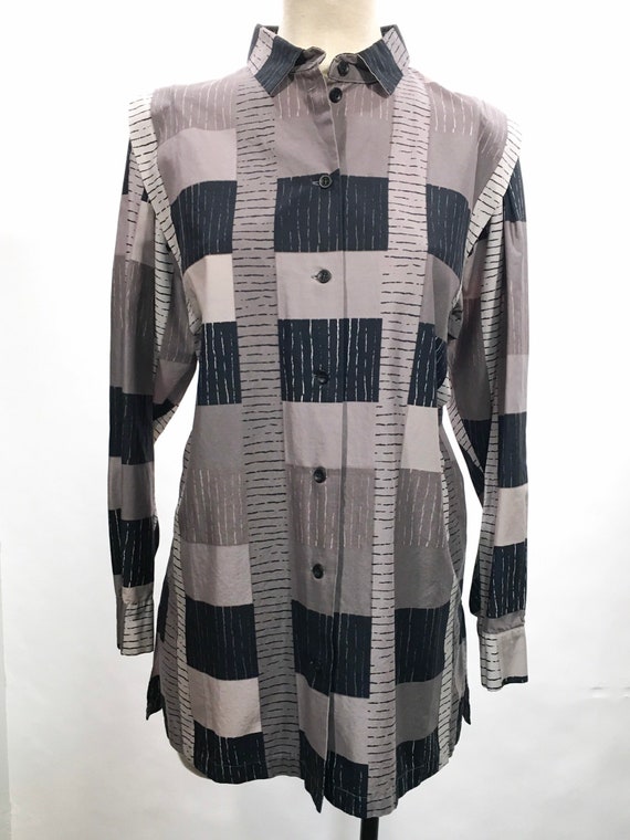 1980s Marimekko Graphic Print Blouse