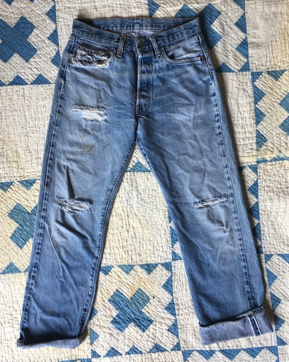 distressed 501 jeans