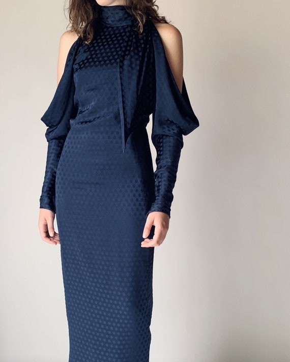 Ungaro Navy Silk Evening Gown