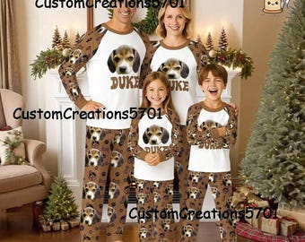 Personalisierte Raglan-Pyjamas mit Foto, individuelles Gesichtsmotiv, Weihnachtspyjama-Set, individuelle Familien-Weihnachtspyjamas mit Foto, Fotopyjamas, Weihnachtsgeschenke