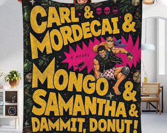 Dungeon crawler Carl fleecedeken, Carl Mordecai Mongo Samantha Dammit donut, LitRPG leesgrage merchandise, LitRPG fan cadeau, gezellige fleece plaid