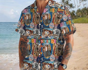 Sandlot Hawaiian Shirt, Legends Never Die Shirt, Vintage Baseball Movie Shirt, 90s Nostalgia Aloha Shirt, Retro Summer Beach Button Up Shirt