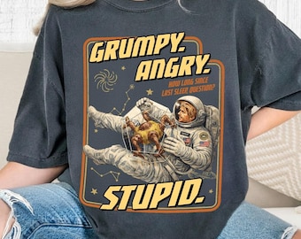 Comfort Colors Grumpy Rocky Shirt, Grumpy Angry Stupid Shirt, Project Hail Mary Rocky Inspired Sci Fi Shirt, Bookish Sci Fi Fan Gift