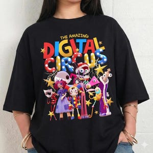 Camiseta de The Amazing Digital Circus, regalo para fans de TADC, camisetas de personajes de Digital Circus, sudadera con capucha con temática de circo, regalo de anime para niño y niña.
