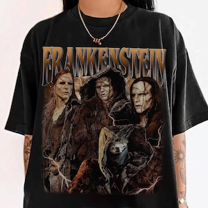 Camiseta de Frankenstein 2025 con Elizabeth y la Criatura, Amor Puro, Camiseta Gótica de Terror, Camiseta de la Película Frankenstein, Regalo para Fans 01