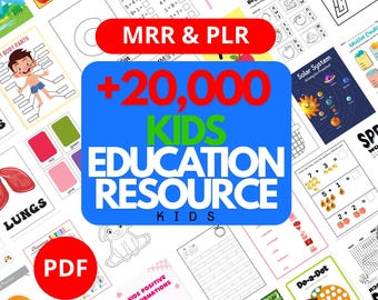 20,000+ Learning Resources MRR & PLR– Kids Learning Fun – Classroom Activities, Educational Worksheets