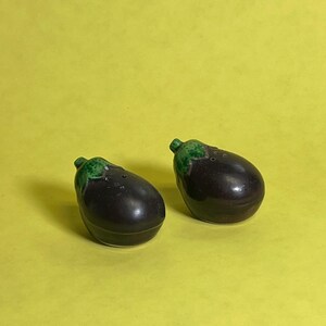 Vintage Ceramic Japanese Eggplant Salt and Pepper Shakers S+P
