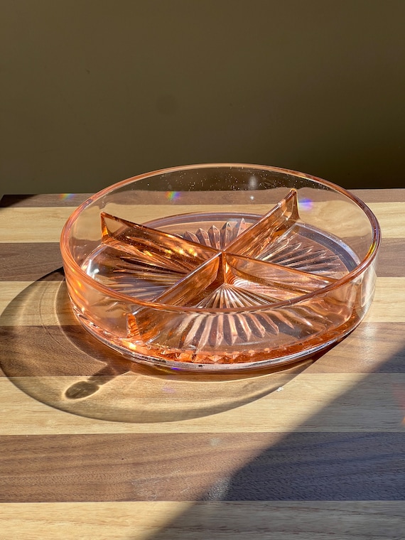 Pink Depression Glass Jewelry Dish