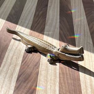 Brass Crocodile Alligator Nutcracker