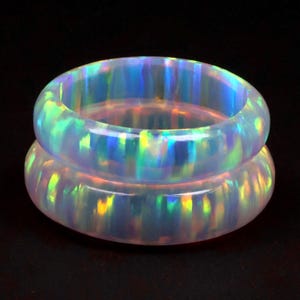 Solid White Opal Band Ring, Opal Ring, AAA Grade Rare Opal Engagement Ring, Beautiful Opal band For October Birthstone October Gift