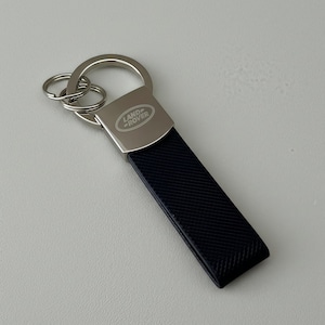 Llavero de cuero para propietarios de Land Rover: correa estilo Land Rover, llavero metálico para coche, accesorio premium para regalo.