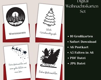 白黒クリスマスカード｜ミニマリストホリデーグリーティング（PDF+JPG）