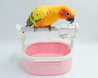 Bird Potty Training Perch, Parrot Play Stand with Removable Tray, Bird Perches