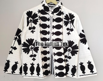 Handgemachte Suzani Stickerei Jacke, Baumwolle Suzani Jacke, Winter tragen Jacke Mantel, Damen Mantel, TNT Stoff Suzani Jacke, Robe, Geschenk für Sie