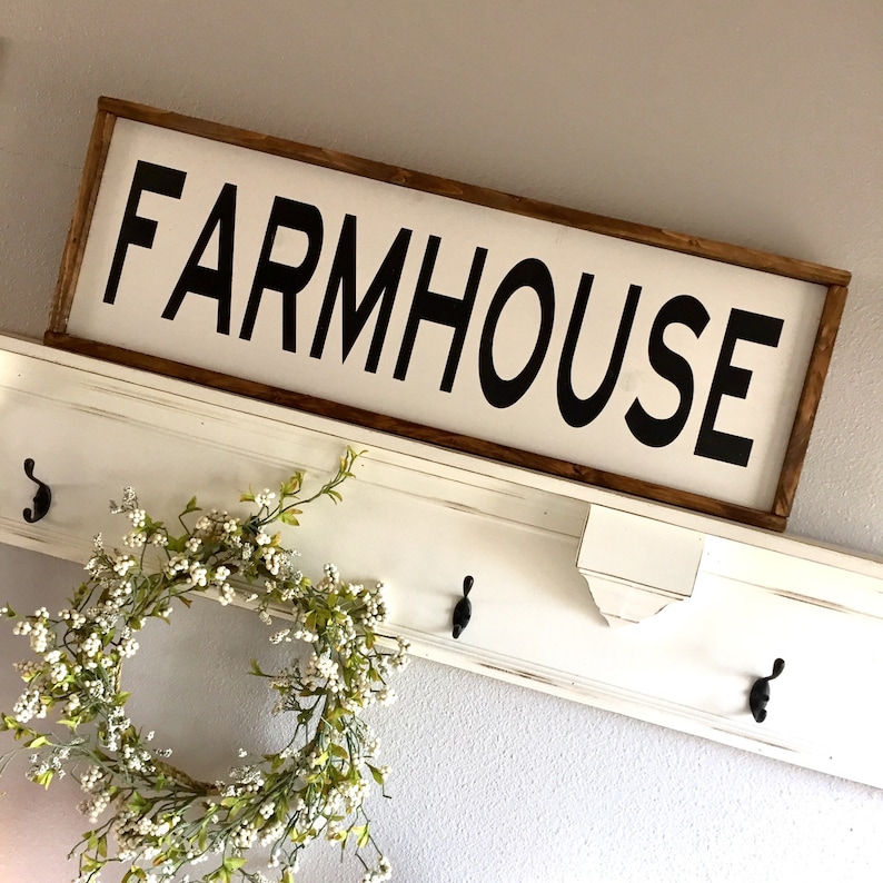Large Wood Sign FARMHOUSE Subway Sign Farmhouse Sign Etsy