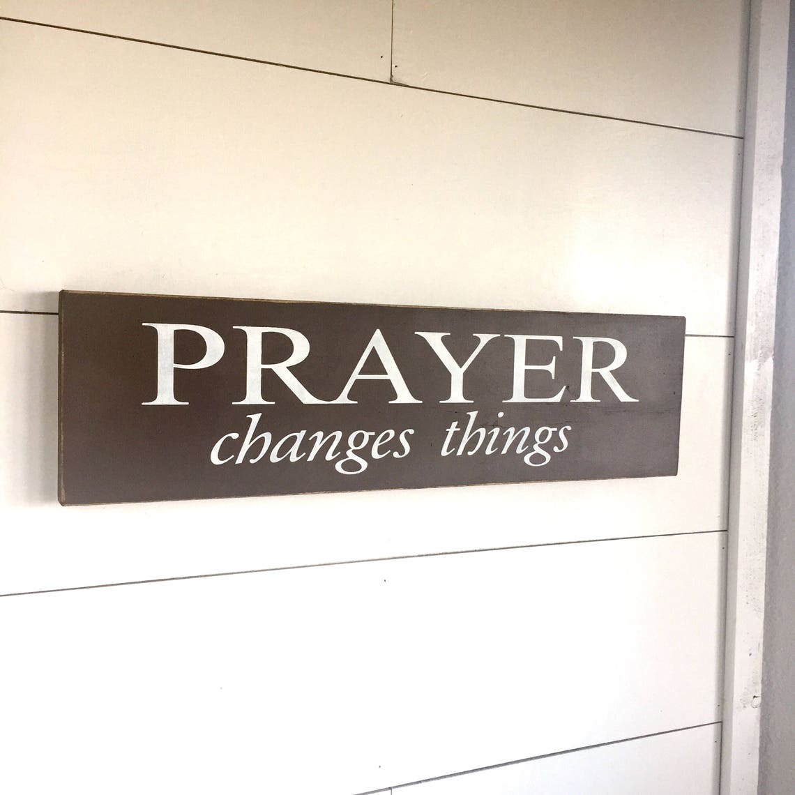 Large Wood Sign Prayer Changes Things Subway Sign Prayer - Etsy