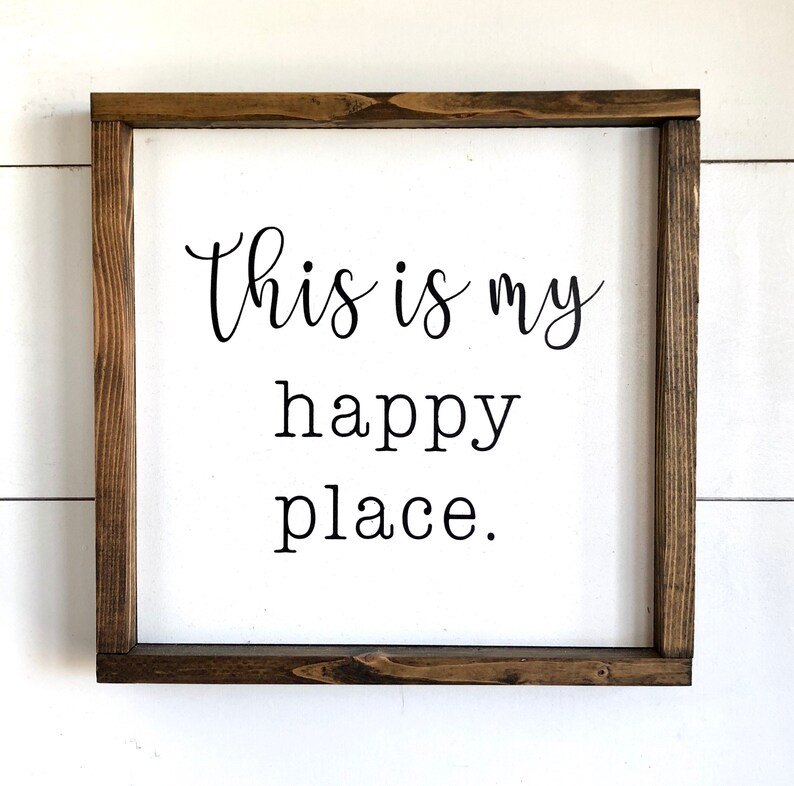 Wood Sign This is My Happy Place Happy Home Framed Wood Etsy