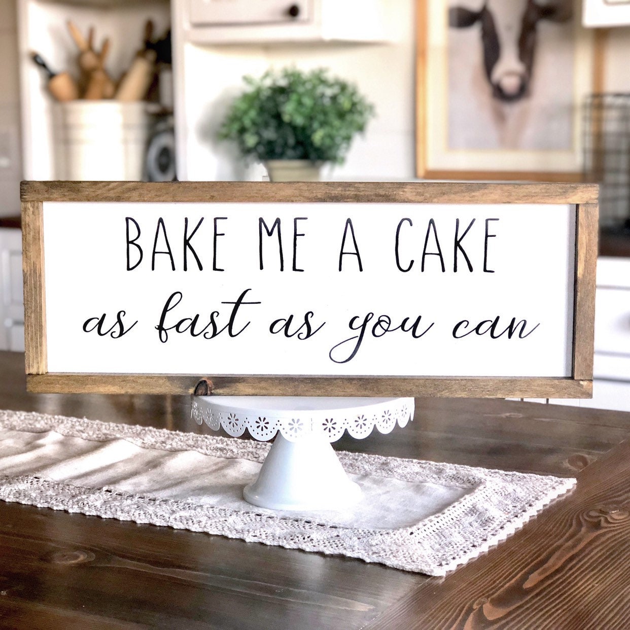 Bake Me A Cake As Fast As You Can Bake Me A Cake as Fast as You Can Wood Sign Inspirational | Etsy