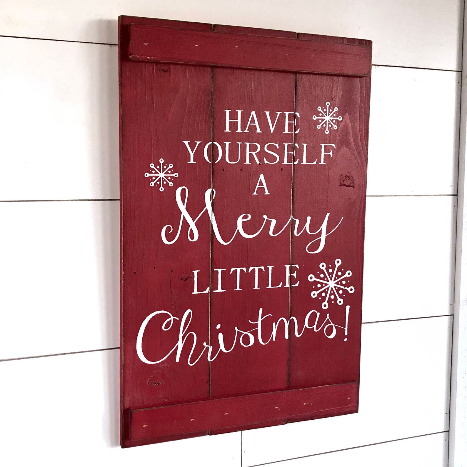 Large Wood Sign Have Yourself A Merry Little Christmas | Etsy