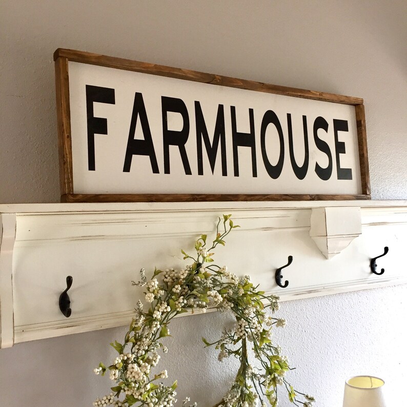 Large Wood Sign FARMHOUSE Subway Sign Farmhouse Sign Etsy