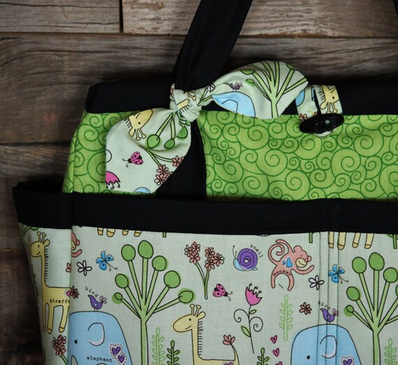 Items similar to Large Diaper Bag / Clutter Bag / Tote Bag / Baby Girl ...