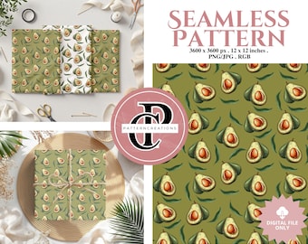 Avocado Muster, Stoffdesign (Digitaler Download)