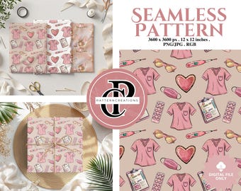 Krankenschwester Musterdesign, medizinisch (digitaler Download)