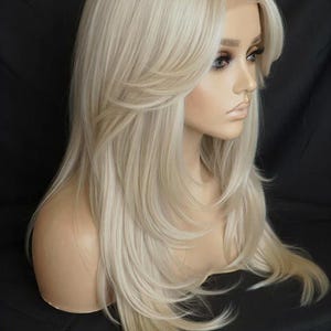 Weiß Blonde Echthaar-Perücke - 13x4 Lace Verschluss