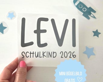 Schulkind Bügelbild, Bügelbild Schulkind 2026, personalisiertes Bügelbild Schultüte, Einschulung DIY, Schultüte basteln