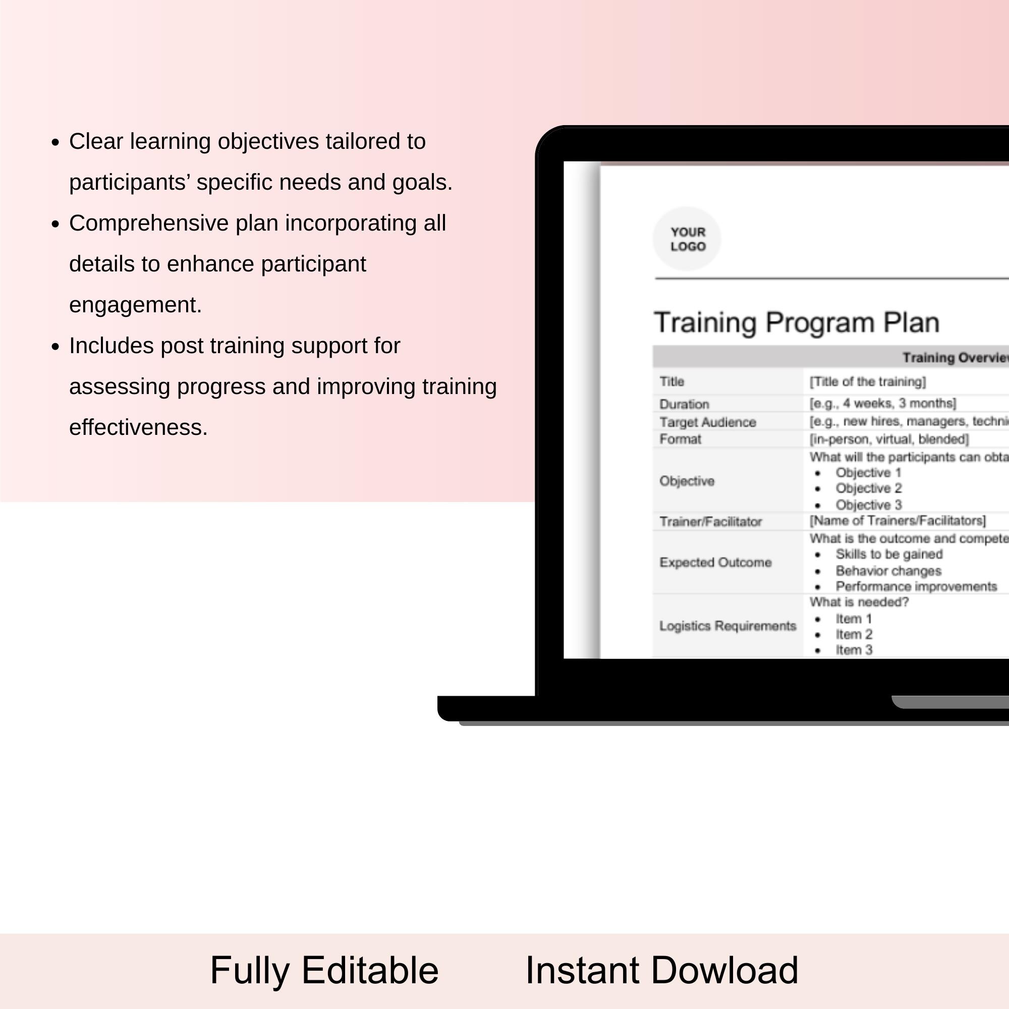 Writing A Training Program Training Program Outline, Training Program Plan Template, Leadership ...