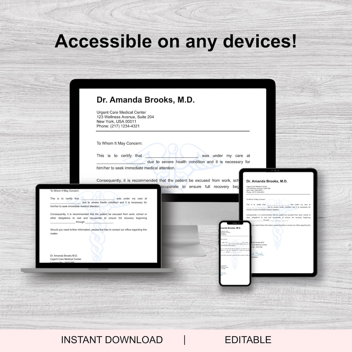 Urgent Care Doctor Excuse Template, Doctor Excuse for Work, Doctor
