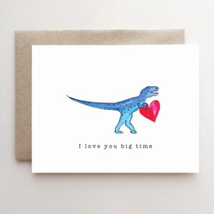 Ti amo alla grande - biglietto di San Valentino Trex - amore dinosauro - San Valentino per bambini - biglietto di San Valentino per ragazzi - fatto a mano - articoli di carta